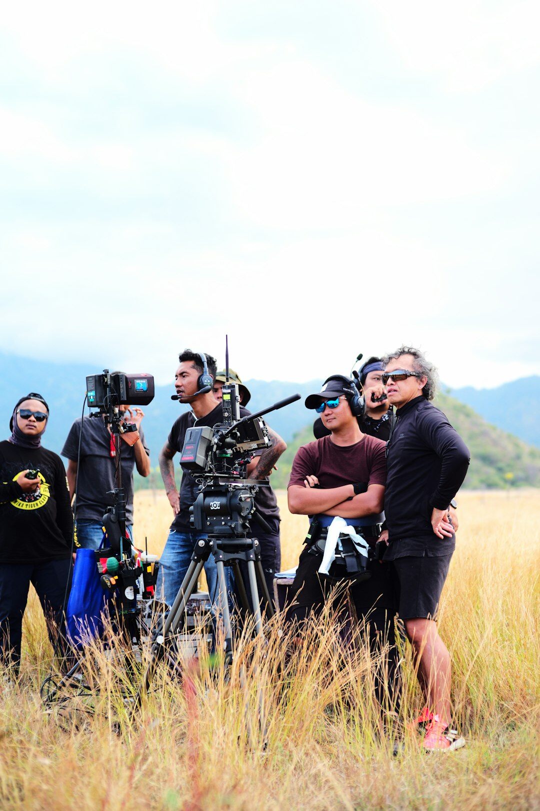 group of filmmakers discussing