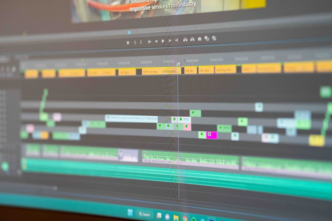 video editing timeline close up