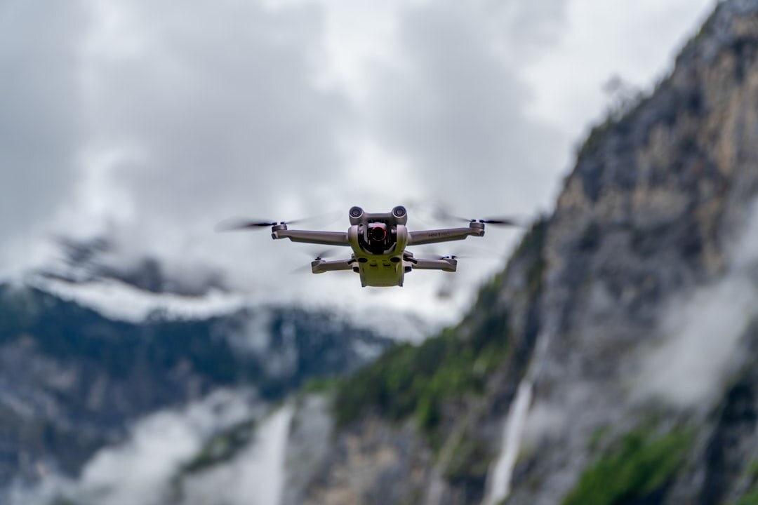 drone flying over landscape